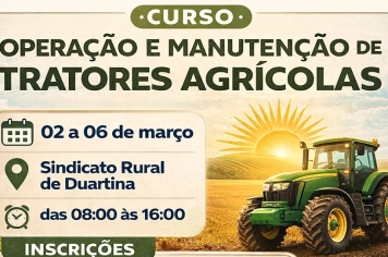 Curso GRATUITO de Operação e Manutenção de Tratores Agrícolas em Duartina