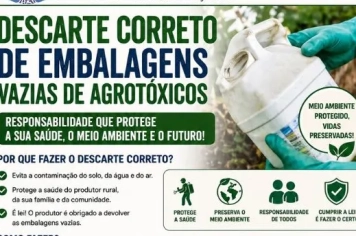 Descarte correto de embalagens de agrotóxicos: Prefeitura de Duartina reforça orientações aos produtores rurais