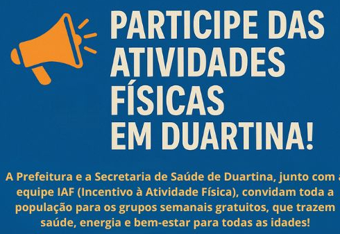 Participe das atividades físicas em Duartina!