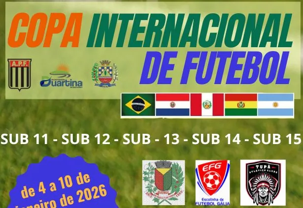 Copa Internacional de Futebol acontece em Duartina com jogos no Estádio Municipal