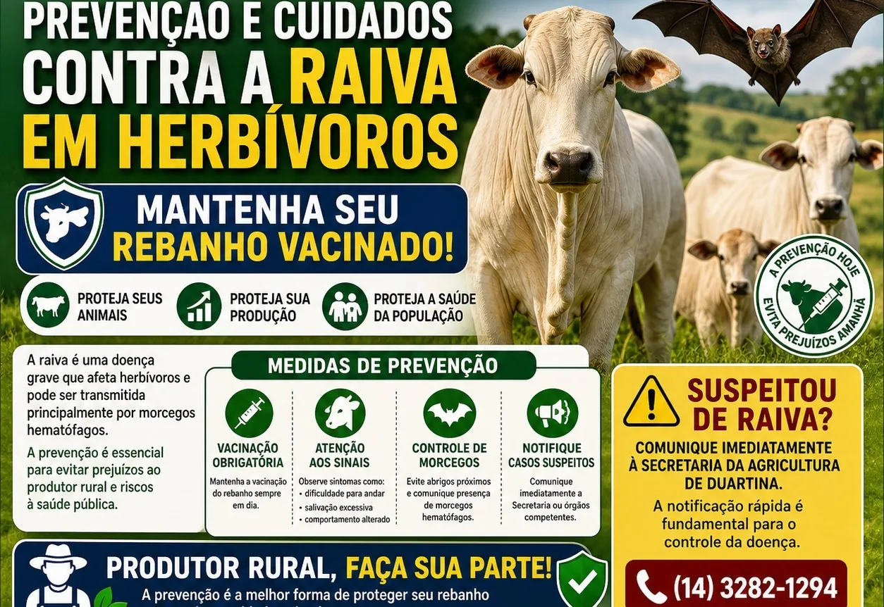Prevenção e cuidados contra a raiva em herbívoros