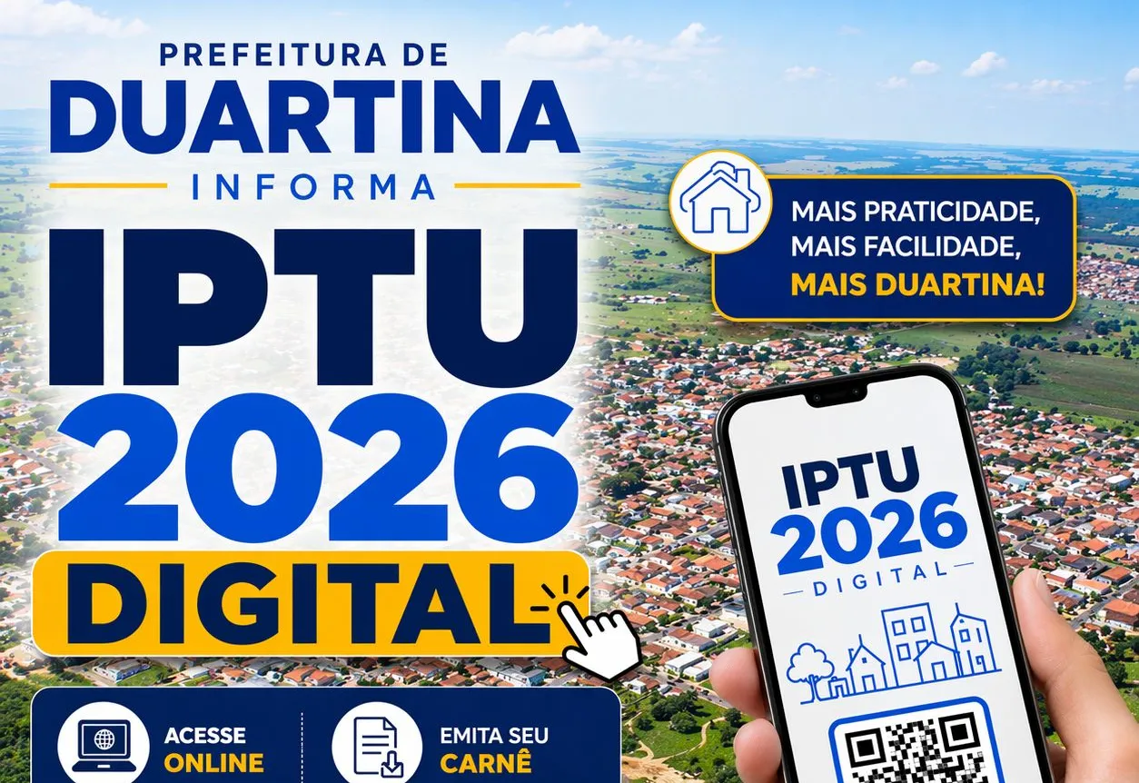Prefeitura de Duartina disponibiliza IPTU 2026 em formato digital